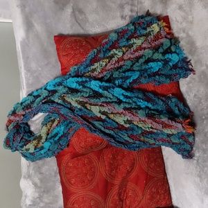 Multicolored Indigo Soul Scarf - Blues, Teals, Greens, Maroon, Reds - Gorgeous!